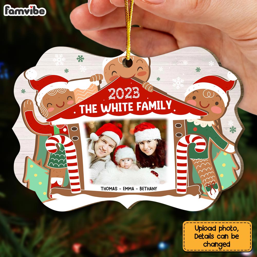 Personalized Family Photo Christmas Cookie Gingerbread Benelux Ornament 29313 Primary Mockup