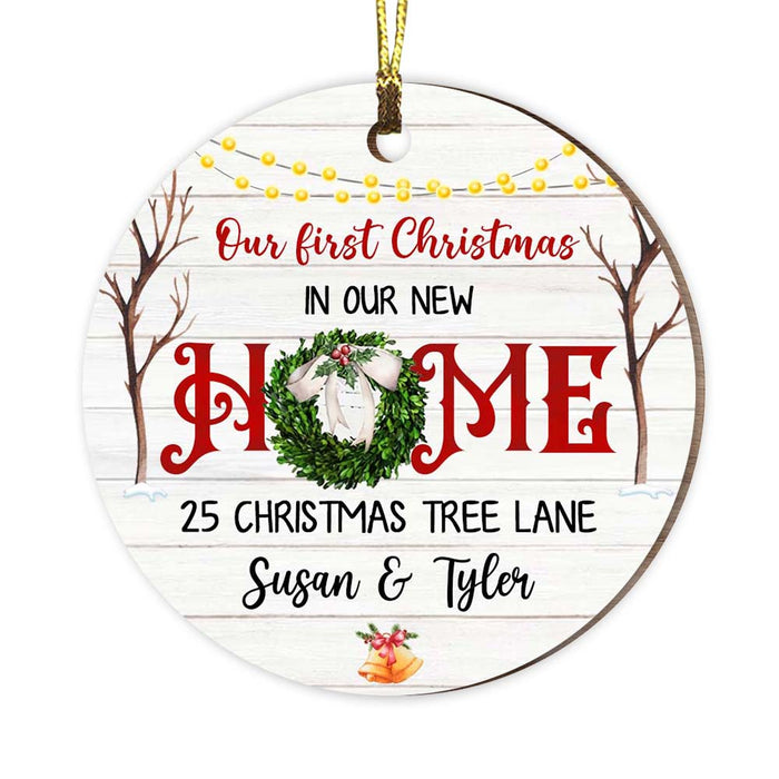 Personalized Christmas Gift For Family First House New Home Circle Ornament 29319 1