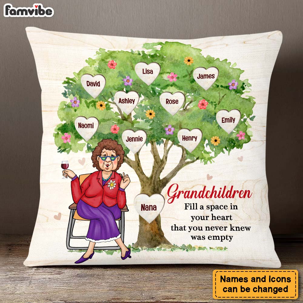 Personalized Gift For Grandma Granchildren Fill Your Heart Pillow 29324 Primary Mockup