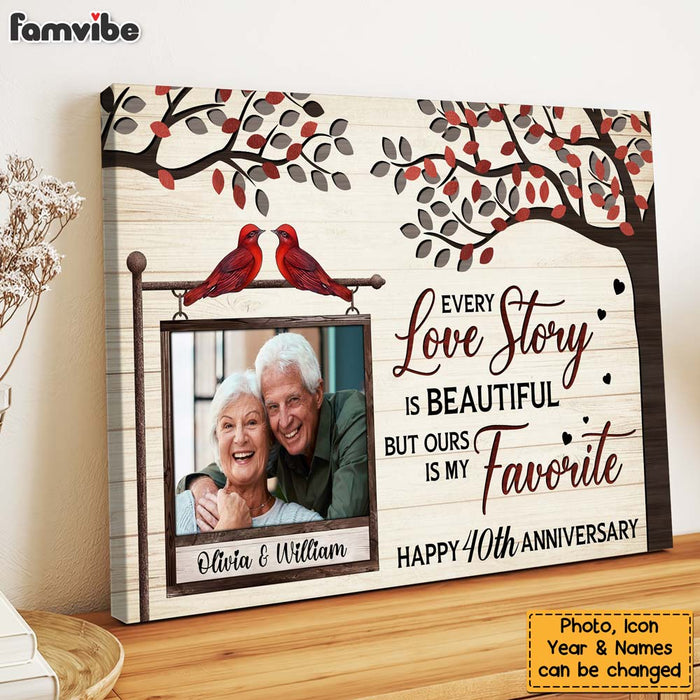 Personalized Anniversary Every Love Story Is Beautiful But Ours Is My Favorite Canvas 29333 1