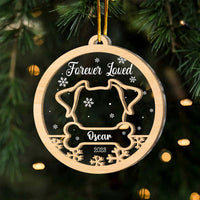 Personalized Gift For Dog Memorial Custom Dog Ear 2 Layered Wood Ornament 29349 2 Layered Mix Ornament thumb 1