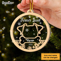 Personalized Gift For Dog Memorial Custom Dog Ear 2 Layered Wood Ornament 29349 2 Layered Mix Ornament thumb 1