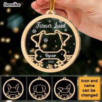 Personalized Gift For Dog Memorial Custom Dog Ear 2 Layered Wood Ornament 29349 2 Layered Mix Ornament thumb 1