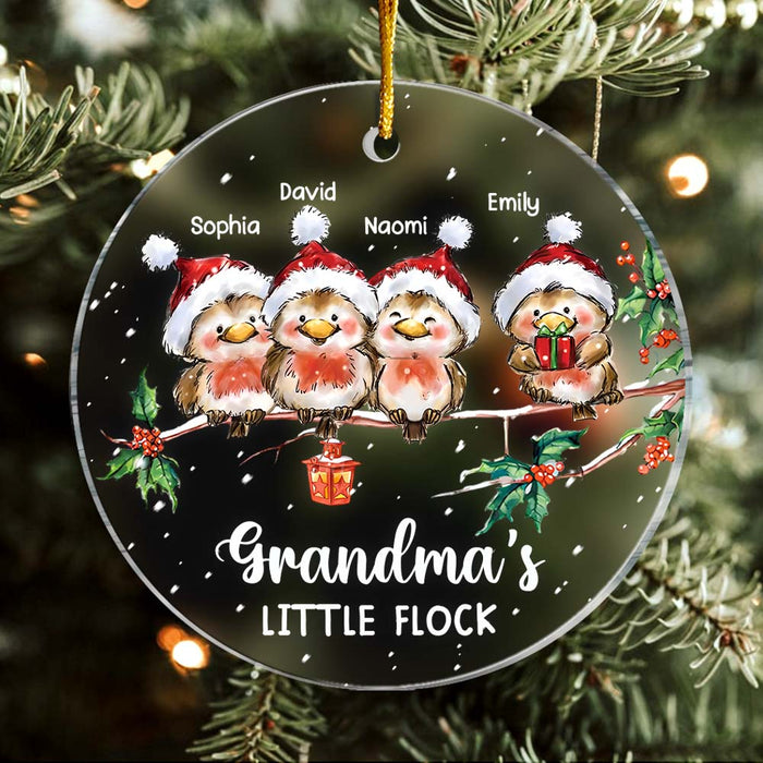 Personalized Grandma's Little Flock Circle Ornament 29351 1