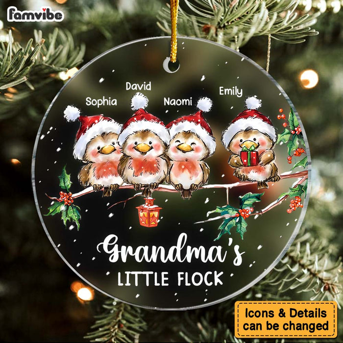 Personalized Grandma's Little Flock Circle Ornament 29351 1