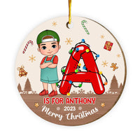 Personalized Gift For Grandson Merry Christmas Circle Ornament 29352 thumb 1