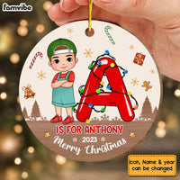 Personalized Gift For Grandson Merry Christmas Circle Ornament 29352 thumb 1