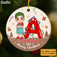 Personalized Gift For Grandson Merry Christmas Circle Ornament 29352 thumb 1