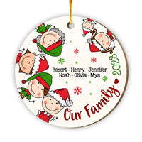 Personalized Our Family Stick Man Circle Ornament 29355 thumb 1