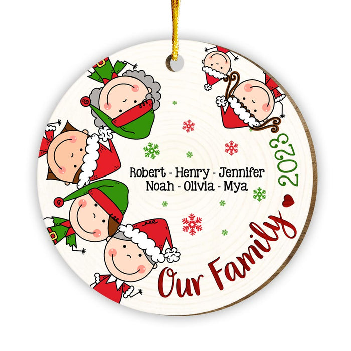 Personalized Our Family Stick Man Circle Ornament 29355 1