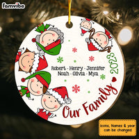 Personalized Our Family Stick Man Circle Ornament 29355 thumb 1