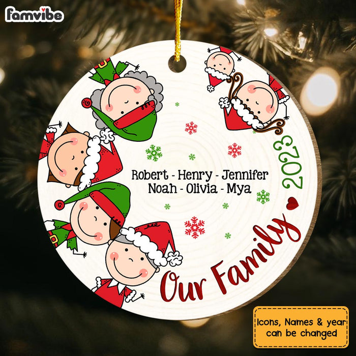 Personalized Our Family Stick Man Circle Ornament 29355 1