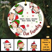 Personalized Our Family Stick Man Circle Ornament 29355 thumb 1