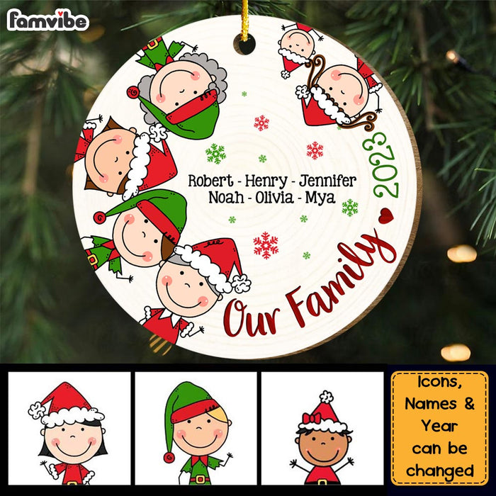 Personalized Our Family Stick Man Circle Ornament 29355 1