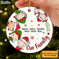 Personalized Our Family Stick Man Circle Ornament 29355 thumb 1