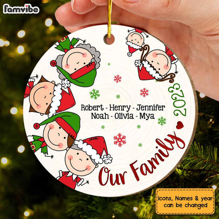 Personalized Our Family Stick Man Circle Ornament 29355 1