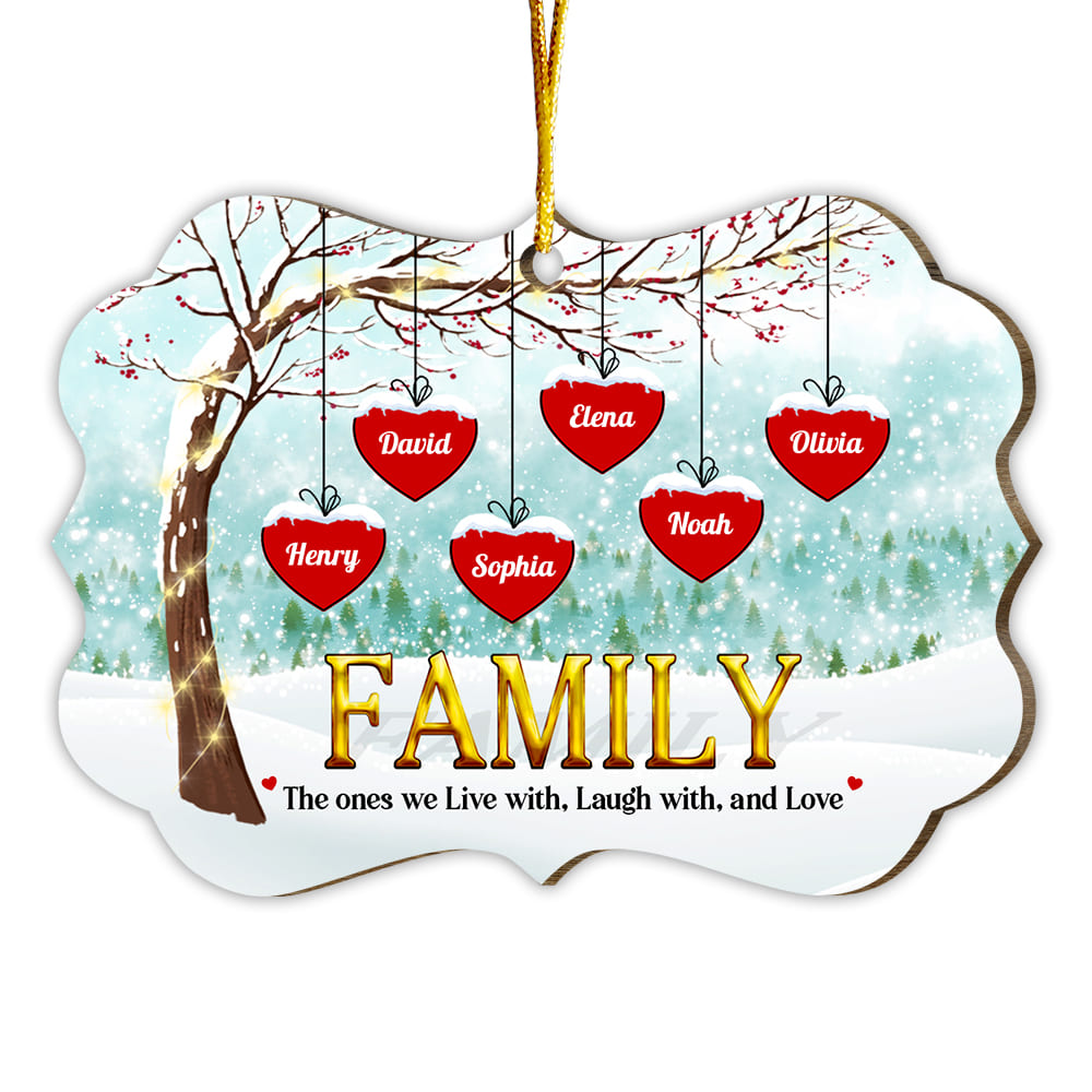Personalized Gift For Family 'The Ones We Live With' Christmas Benelux Ornament 29356 Primary Mockup