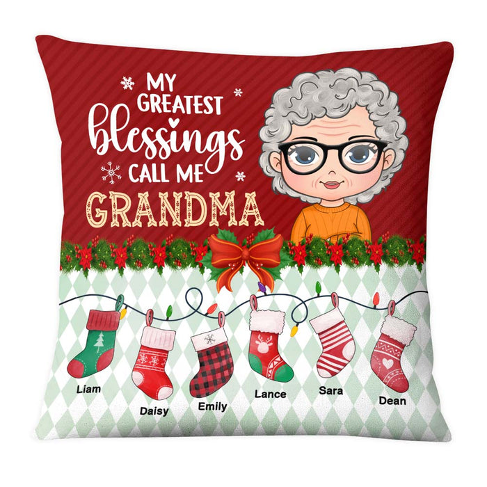 Personalized Gift For Grandma Greatest Blessings Call Me Grandma Pillow 29359 1