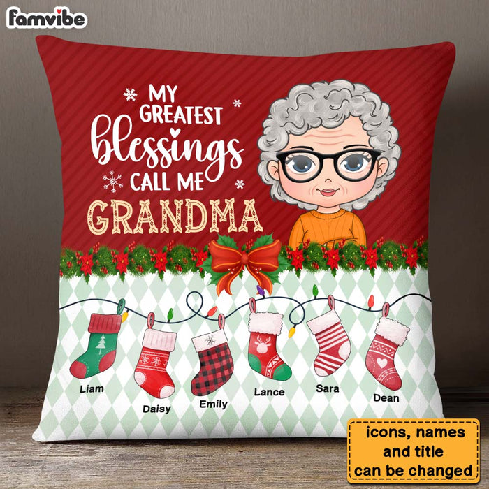 Blessed Grandma Pillows, Grandma Pillow Covers, Personalized