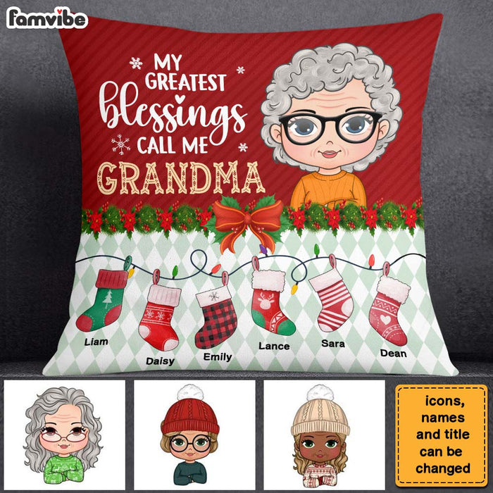Personalized Gift For Grandma Greatest Blessings Call Me Grandma Pillow 29359 1
