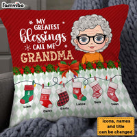 Personalized Gift For Grandma Greatest Blessings Call Me Grandma Pillow 29359 thumb 1