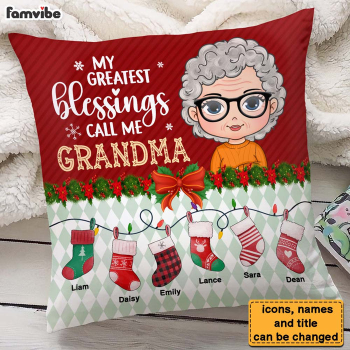 Personalized Gift For Grandma Greatest Blessings Call Me Grandma Pillow 29359 1