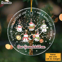 Personalized Snowman Christmas Gift For Grandma Grandparents Circle Ornament 29360 thumb 1
