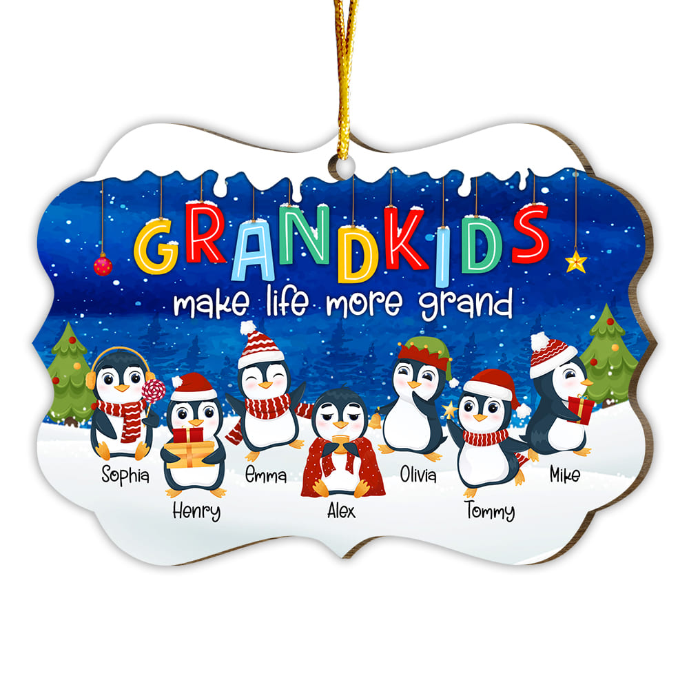 Personalized Penguin Christmas Gift For Grandma Benelux Ornament 29361 Primary Mockup