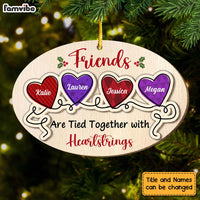 Personalized Sisters Friends Are Tied Together 2 Layered Wood Ornament 29363 thumb 1