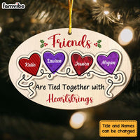 Personalized Sisters Friends Are Tied Together 2 Layered Wood Ornament 29363 thumb 1