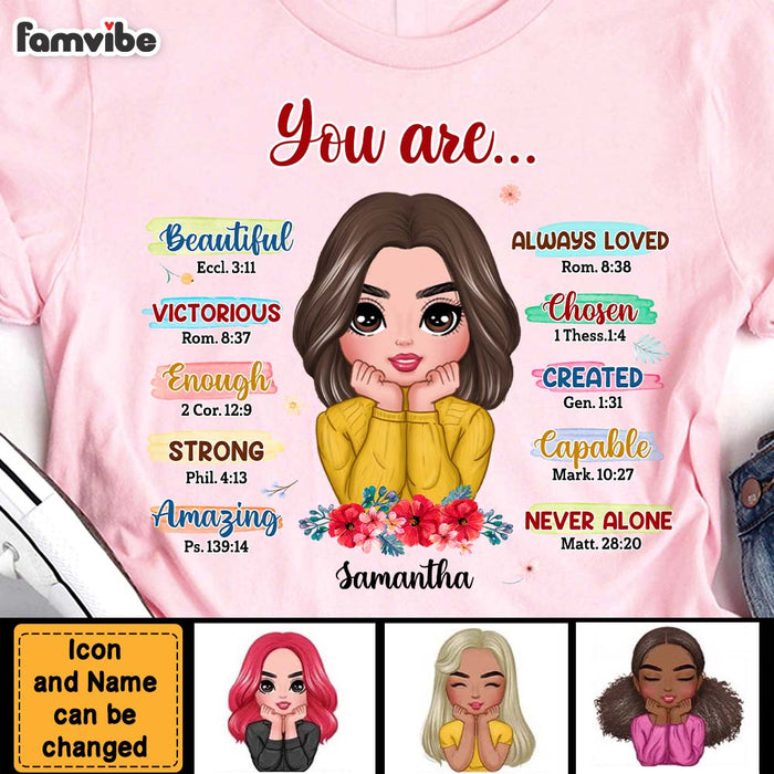 Personalized Gift For Daughter Cartoon You Are Bible Verses Shirt - Hoodie - Sweatshirt 29364 1