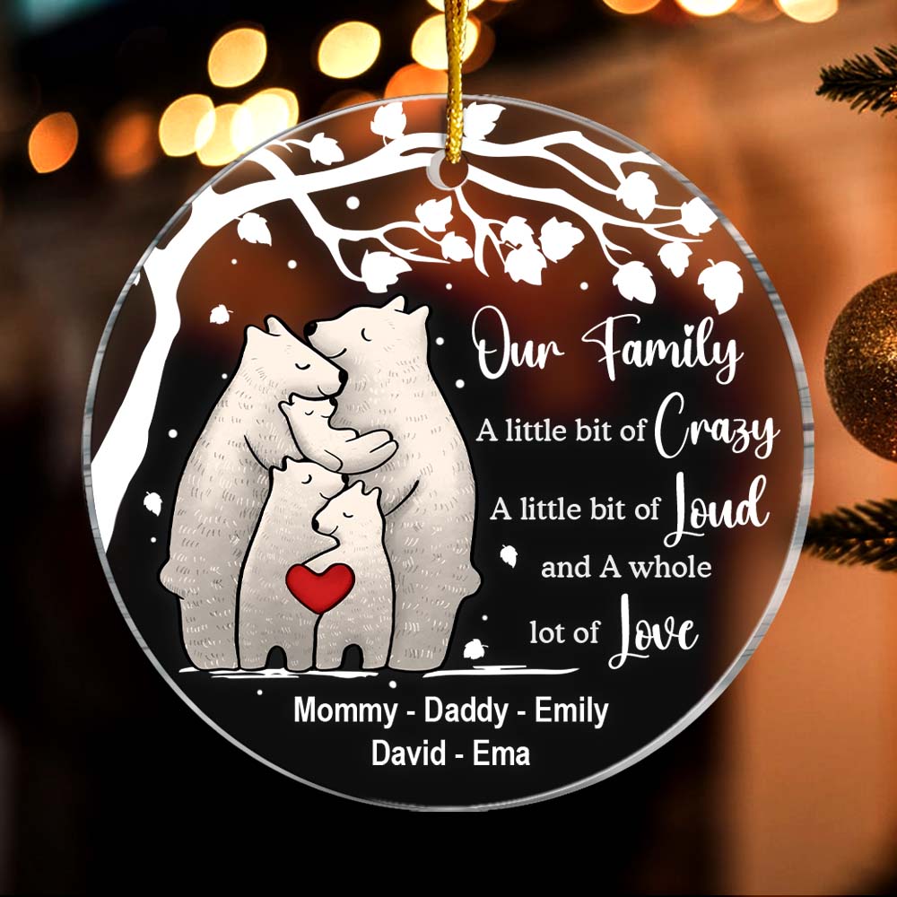 Personalized Gift For Family Whole Lot Of Love Christmas Circle Ornament 29365 Primary Mockup