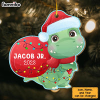 Personalized Dinosaur With Christmas Light  Grandson Ornament 29368 thumb 1