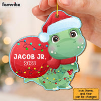Personalized Dinosaur With Christmas Light  Grandson Ornament 29368 thumb 1