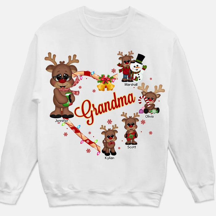 Personalized Gift For Grandma Christmas Reindeers Shirt - Hoodie - Sweatshirt 29369 1