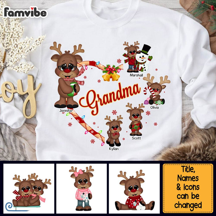 Personalized Gift For Grandma Christmas Reindeers Shirt - Hoodie - Sweatshirt 29369 1