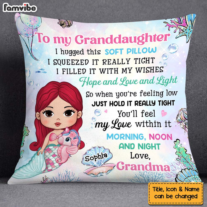 Personalized To My Granddaughter Mermaid Pillow 29370 1