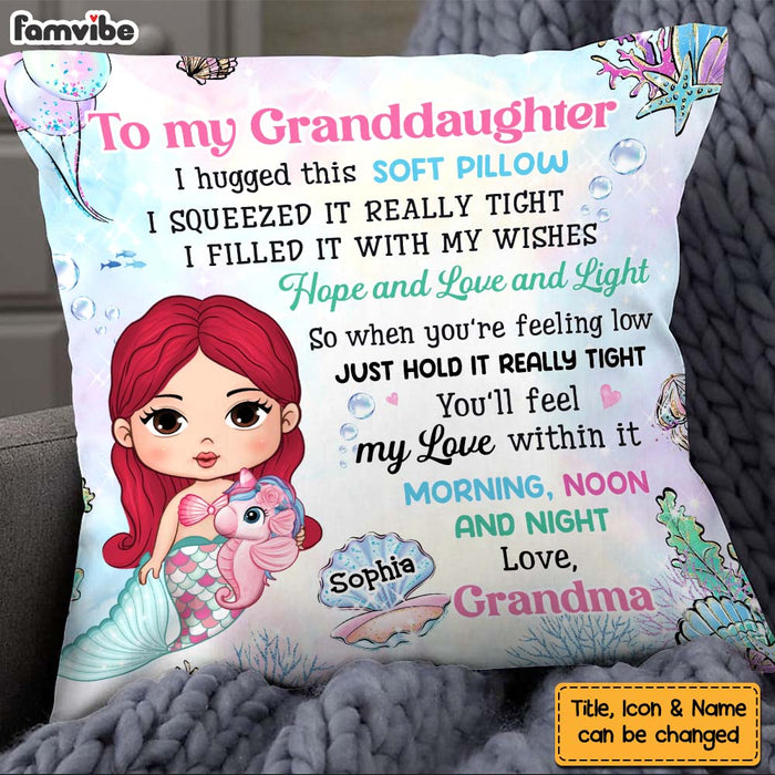 Personalized To My Granddaughter Mermaid Pillow 29370 1