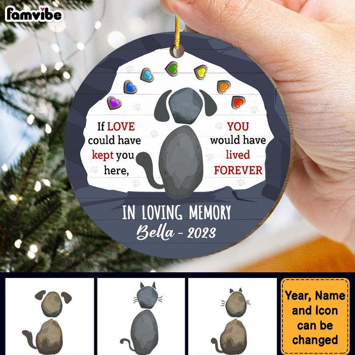 Personalized Dog Memorial Gift If Love Could Have Kept You Here Circle Ornament 29371 1