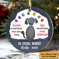 Personalized Dog Memorial Gift If Love Could Have Kept You Here Circle Ornament 29371 thumb 1