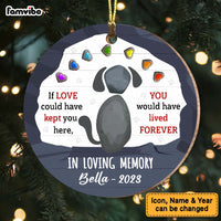Personalized Dog Memorial Gift If Love Could Have Kept You Here Circle Ornament 29371 thumb 1