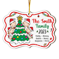 Personalized Christmas Family And Christmas Tree Benelux Ornament 29380 thumb 1