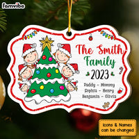 Personalized Christmas Family And Christmas Tree Benelux Ornament 29380 thumb 1