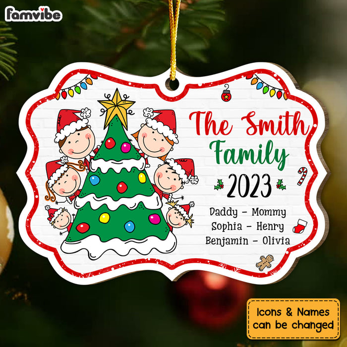 Personalized Christmas Family And Christmas Tree Benelux Ornament 29380 1