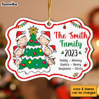 Personalized Christmas Family And Christmas Tree Benelux Ornament 29380 thumb 1