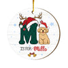 Personalized Alphabet Name For Dog Circle Ornament 29381 1