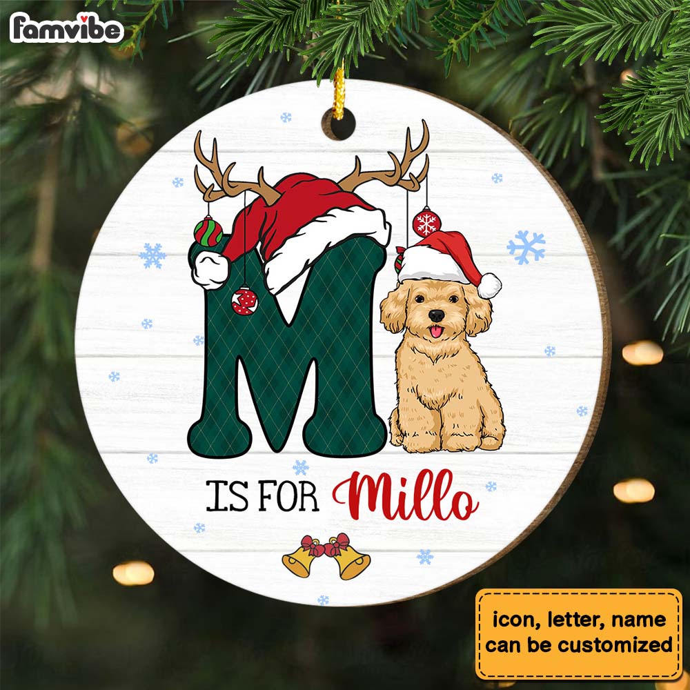 Personalized Alphabet Name For Dog Circle Ornament 29381 Primary Mockup