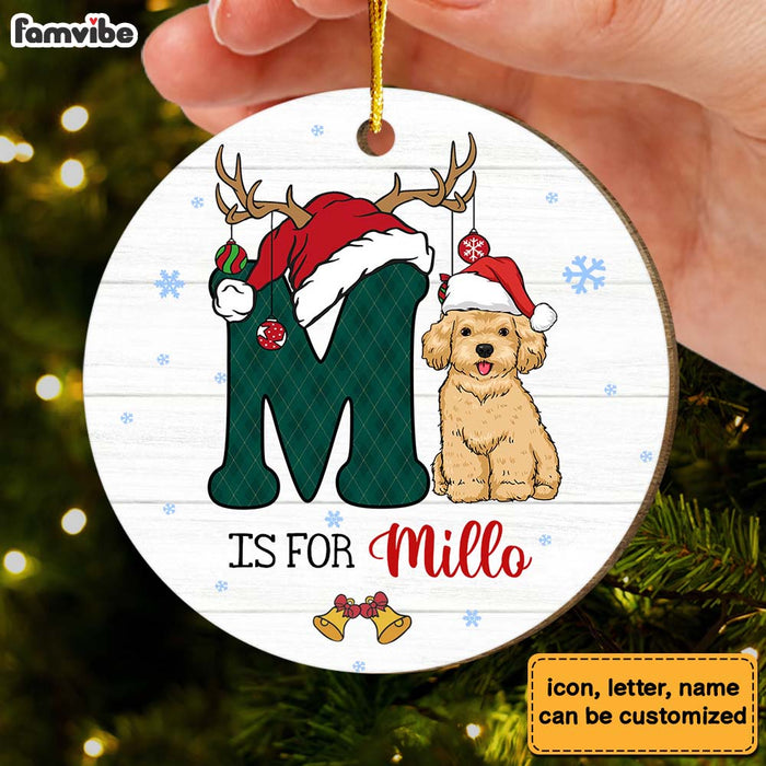 Personalized Alphabet Name For Dog Circle Ornament 29381 1