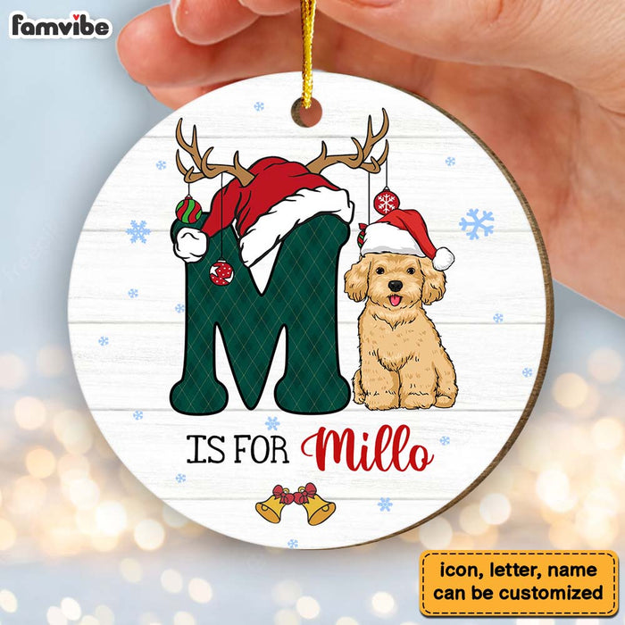 Personalized Alphabet Name For Dog Circle Ornament 29381 1