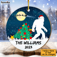 Personalized Bigfoot Sasquatch Family Christmas Circle Ornament 29382 thumb 1